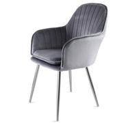 Genesis Muse Accent Chair In Velvet Upholstery - Grey/silver