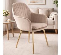 RayGar Genesis Muse Accent Chair In Velvet - Taupe, Brown