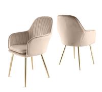 Genesis Muse Velvet Accent Chairs Pair Upholstered Modern Chairs with Backrest in Taupe | Size: 2 Pack Genesis Taupe 2 Pack