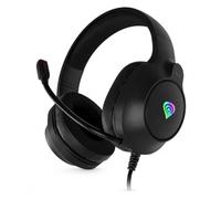 Genesis Neon 213 RGB Gaming Headset, Over-Ear Headphones with Microphone, 50 mm Driver, LED Lighting, Volume Control on the Handset, 2 x 3.5 mm Jack + USB, for PC, Black