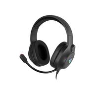 Genesis Neon 213 RGB Gaming Headset, Over-Ear Headphones with Microphone, 50 mm Driver, LED Lighting, Volume Control on the Handset, 2 x 3.5 mm Jack + USB, for PC, Black