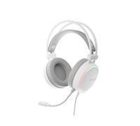 Genesis Neon 613 G2 Gaming Headset, White, Stereo Headphones with Microphone, 50 mm Driver, RGB Lighting, Over-Ear, Volume Control, 3.5 mm Jack & USB, for PC and Laptop
