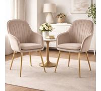 Genesis Muse Accent Chair In Velvet X 2 - Taupe