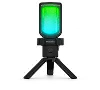 Genesis Radium 250 USB Microphone for Gaming & Streaming - Condenser Microphone with Cardioid Characteristic, RGB Light, Gain and Mute Button, 24bit/192kHz, Table Tripod & Pop Filter, Black