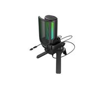 Genesis Radium 250 USB Microphone for Gaming & Streaming - Condenser Microphone with Cardioid Characteristic, RGB Light, Gain and Mute Button, 24bit/192kHz, Table Tripod & Pop Filter, Black