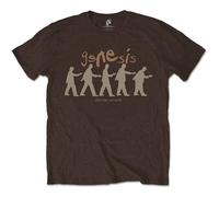 Genesis T Shirt The Way We Walk Group Shot Band Logo Official Mens New Brown