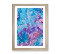 Geneva Abstract Framed Print for Living Room Bedroom Home Office Décor, Wall Art Picture Ready to Hang, Oak A2 Frame (64 x 46 cm)