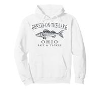 Geneva-On-The-Lake Ohio Walleye Fishing Town Retro Slate Art Pullover Hoodie