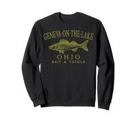 Geneva-On-The-Lake Ohio Walleye Lake Fishing Olive Art Sweatshirt