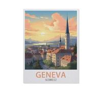 Geneva Schweiz，Jigsaws Puzzles 1000 Pieces Teens Kids Jigsaw Entertainment Toys Brain Challenge Puzzle（38x52cm）-EZ52