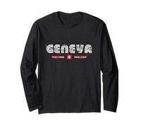 Geneva Switzerland 70s 80s Retro Type Graphic Long Sleeve T-Shirt