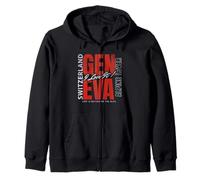 Geneva Switzerland Travel Gift Graphic Design Zip Hoodie