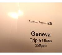 Geneva Triple High Gloss Card A4 350gsm 50 Sheets, Glossy Both Sides, Bright White Coated 270 microns