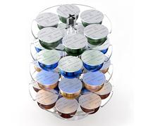 Genew Coffee Pods Holder Acrylic Carousel Stand Compatible with 28 Nespresso Vertuo Capsules And Dolce Gusto Capsules Storage Organizer for Small Countertop