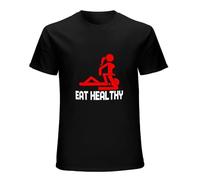 Geng Niu Zha Cai Men's New Eat Healthy Gift T-Shirt Size Black L