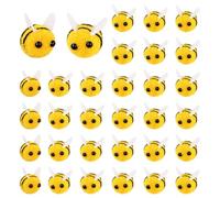 GengHeXIN 32Pcs Mini Wool Felt Bees for DIY Craft Decoration | 32 vivid yellow-black wool felt bees, soft lightweight, easy to paste or sew for clothing, party decor and handmade projects.