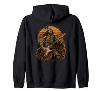 Genghis Khan Guitarist funny history fan Mongol guitar Zip Hoodie
