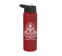 Genghis Khan in Zen Lotus Position Conquer Yourself Stainless Steel Insulated Water Bottle