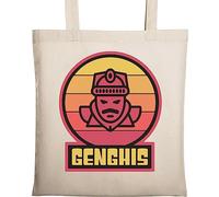 Genghis Khan Khagan of The Mongol Empire Minimalist Art Natural Ecological Cotton Tote Bag Beige