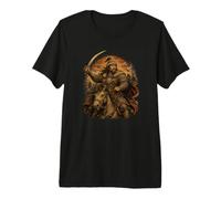 Genghis Khan Mounted Warrior History Fan Mongol Mongolian Premium T-Shirt