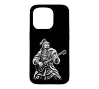 Genghis Khan Playing Electric Guitar Music Lover Case for iPhone 15 Pro