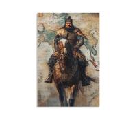 Genghis_Khan Poster 3 Artworks Canvas Room Aesthetic Wall Art Prints Decor Framed-unframed 20x30inch(50x75cm)