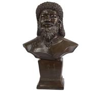 Genghis Khan Statue 100% Bronze Bust Sculpture 18.1" Great of The Mongol Empire Sculptures Temüjin Art Decor