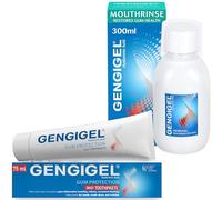 Gengigel Gum Care Bundle - Mouthrinse 300ml & Hyaluronic Acid Toothpaste 75ml, Mouth Ulcer Treatment for Adults, Gum Repair & Gum Disease Support Daily Oral Care