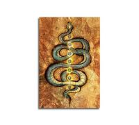 GENGSHENG Canvas Poster Kundalini Serpent Vert Meditation Room Wall Art Artworks for Living Room Bedroom Canvas Pictures Yoga Modern Home Decor 16x24