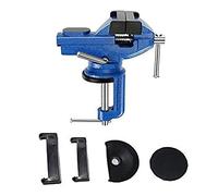 GENGUTOO Bench Vise Iron Alloy Steel 300kg Clamping Force Woodworking Table Vise with Anti Skid Pad Blue 70mm for Household Workshop