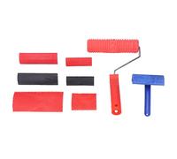 GENGUTOO Wood Textureing Roller Rubber Pattern Tool DIY Art Set Texture Painting Handle