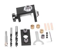 GENGUTOO Woodworking Hole Drill Guide Jig 3 in 1 Adjustable Dowelling Drilling Locator Set Kit