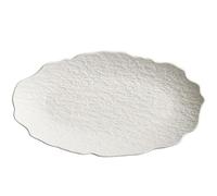 GENHAOSAN Plates Creative Stone Fish Plate Tableware Plate Household Steamed Fish Plate Modern Ceramic Simple Dish Plate Dinner Dinnerware(White,12inch)