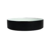 GENHAOSAN Plates Soup Bowl 9 Inches Large Round Frosted Plate White Inside and Black Outside Simple Flat Bottom Large Soup Bowl Dinner Dinnerware(A)