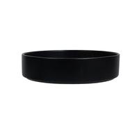 GENHAOSAN Plates Soup Bowl 9 Inches Large Round Frosted Plate White Inside and Black Outside Simple Flat Bottom Large Soup Bowl Dinner Dinnerware(B)
