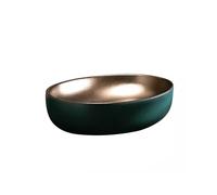 GENHAOSAN Vanity Sink Basin Dark Green Outside Gold Inside, Nordic Home Simple Bathroom Washbasin Nordic Style Ceramic Wash Basin Bathroom Vanity (Size : A)