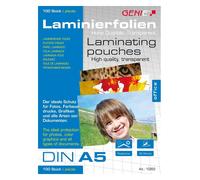 Genie 10262 Pack of 100 Laminating Pouches 80 Microns for Up to A5 Formats, Suit