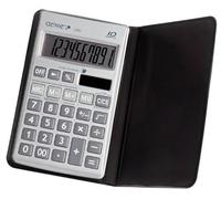 Genie 330 10-Digit Flat Pocket Calculator with Dual Power (Solar and Battery) + Protective Case - Silver