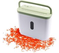 GENIE 440 x paper shredder, 4 x 38 mm, safety level P-4, silent 72 dB, compact and mobile shredder, automatic start/stop function, overheat protection, colour: white-green