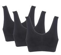 Genie Bra Premium Women's Seamless 3-Pack Unpadded (3 Pack Black 2XL)