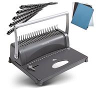 Genie CB 850 Spiral-Binding Device (up to 350 Sheets DIN A4, incl 75 Piece Starter Pack - Silver/Black