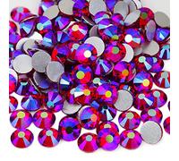 Genie Crystal 1440 PCS Siam AB Rhinestones Flatback SS20, 5mm 10 Gross Middle Red Aurora Borealis Glue on Glass Rhinestones Strass for DIY Crafts, Shoes, Dance Costumes, Tumbler, Bling Decoration