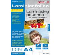 Genie DIN A4 Laminating Film Sheets 80 Micron Pack of 100
