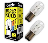 Genie Flea Lamp Light Bulbs (Pack of 2) 15W 230V for Zero in STV020 Zero-in STV022 Zeroin ZER019 ZER020 and Gotcha Flea Killer Trap (15, Watts)