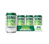 GENIE LIVING DRINKS - Dry Apple Kombucha Drink, Delicious Soft Drinks, Fermented 10 Days for Gut Health, 100% Vegan, No Sweeteners, No Nasties, Made in the UK, Natural Energy, 330ml Cans