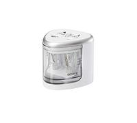 Genie PS 120 Electric Pencil Sharpener, Suitable for All Pencils, Colouring Pencils, Wax Crayons & Eyeliner Standard Size, Double Sharpener Pens from 6-8 mm (Normal) & 9-12 mm (Jumbo), White