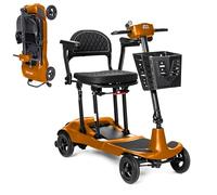 Genie Ultralight by Monarch Mobility - 12kg Lightweight Portable Pavement Folding Mobility Scooter for Seniors & Adults | 4mph Speed, 9 Mile Range | Everyday Use (Orange)