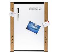 Genie White Board with Cork Border Magnetic Board can be Written On/with Magnets/Pins/Wall Mount 45 x 60 cm