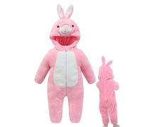 Genikeer Baby Boy Girl Clothes Bunny Romper | Long Sleeves Rabbit Ear Hoodie Jumpsuit | Baby Winter Warm Outfits | Cute Rabbit Ear Hooded Zipper Romper for Halloween