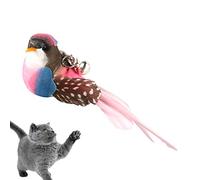 Genikeer Bird Cat Feather Toy, Feather Attachment Feather Replacement Cat Catcher Toy, Interactive Cat Replacement Feathers With Bell For Cat Wand Toys Chasing Toys